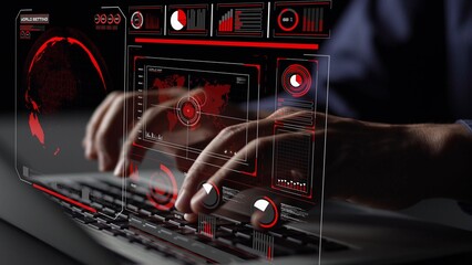 High-tech global network connection interface showing worldwide digital communication, data exchange, and internet connectivity. Global connection, data interaction, and worldwide communication. Thunk