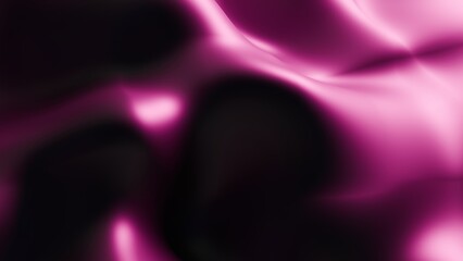 Magenta And Black Smooth 3D Abstract Waves With Deep Shadows And Minimal Lighting