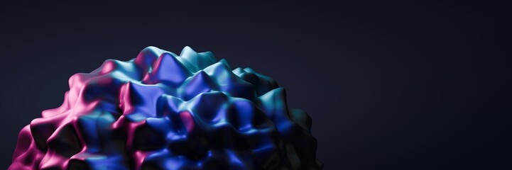 3D Render Of Abstract Sculpture In Vibrant Colors With Organic Shape Futuristic Art And Gradient Lighting