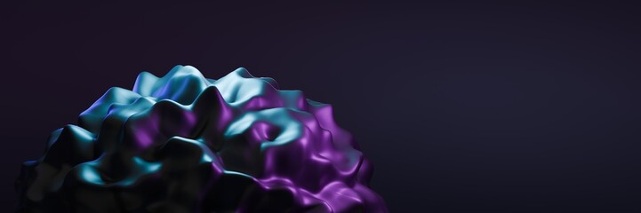 3D Render Of Abstract Sculpture In Vibrant Purple And Blue With Organic Shape Futuristic Art And Smooth Texture