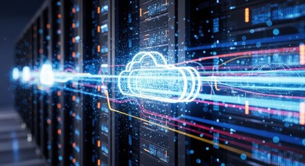 Cloud computing data transfer server network digital technology