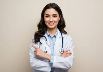 Photo of diverse medical team stands in the hospital corridor