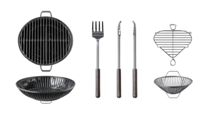 Complete barbecue tool set, grill, spatula, and tongs for perfect outdoor cooking grilling experience
