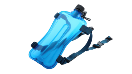 Stay hydrated in style, a durable blue water bottle with convenient carrying strap for everyday use