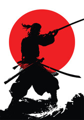 Neo Tribal Cybersigilism Samurai Blackwork Illustration