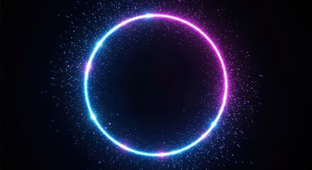 Glowing Neon Circle Abstract Background Design