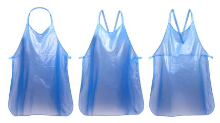 Three plastic bags in varying positions, a study of shape and form in packaging