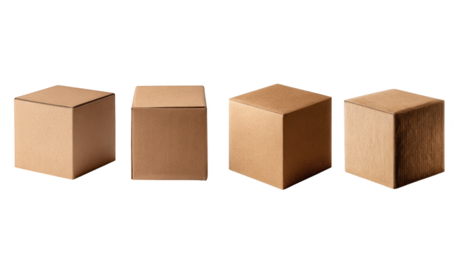 Three boxes of varying sizes and shapes on a minimalist background, study in composition form