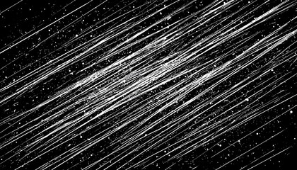 Abstract White Scratch Lines On Black Background With Randomly Spattered Arrangement
