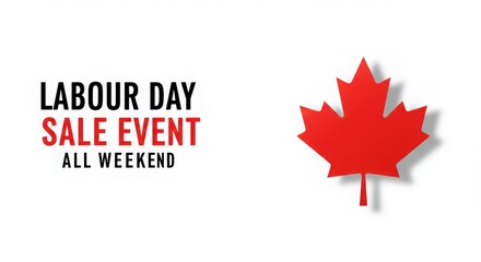 Obraz premium Canadian labour day sale event with maple leaf