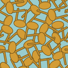 Seamless pattern stools, representing cafe furniture, interior design, and stylish seating arrangement for restaurants and bars.