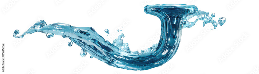 Poster mesmerizing blue liquid splash, a dynamic and vibrant abstract design element