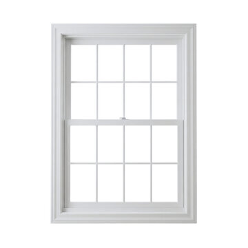Fototapeta Classic white window frame isolated on transparent background
