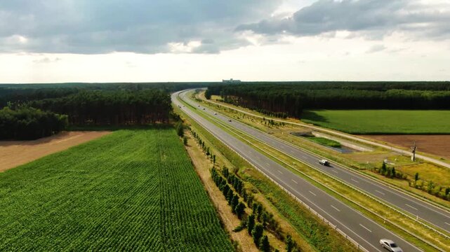 s5 highway road infrastucture dron flight above