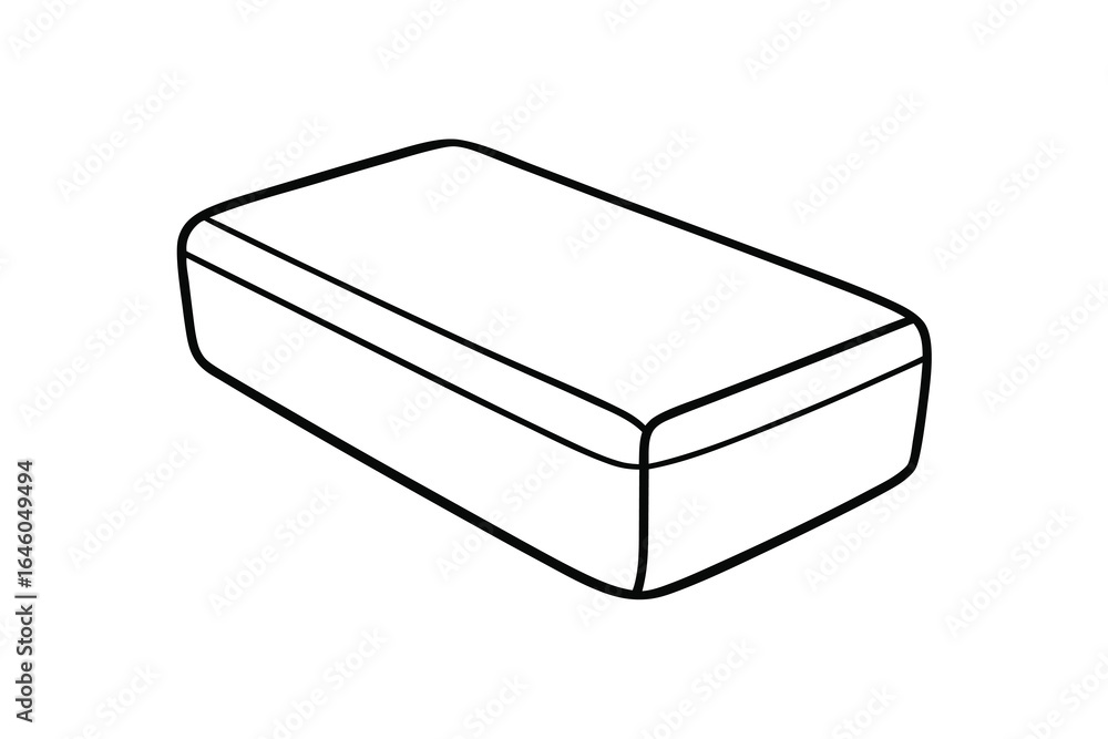 Poster simple single line outline a rectangular box with rounded corners rectangle shape