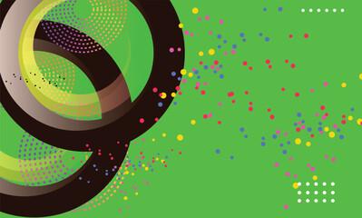 Obraz premium Abstract geometric design featuring circles and patterns in vibrant color palette