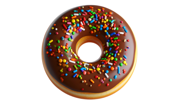 donut isolated on transparent background transparent PNG - Powered by Adobe