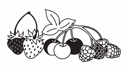 Black and White Berries, Strawberries, Cherries