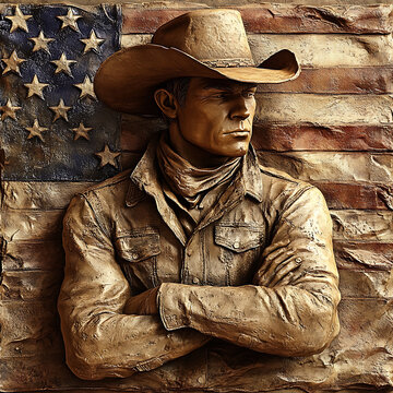 3d Cowboy Laser Engrave File, 3d illusion, lightburn, laser file png