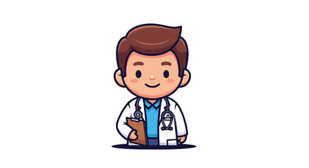 An inviting and friendly male doctor VECTOR illustration, perfectly designed for healthcare, medical services, and pediatric content.