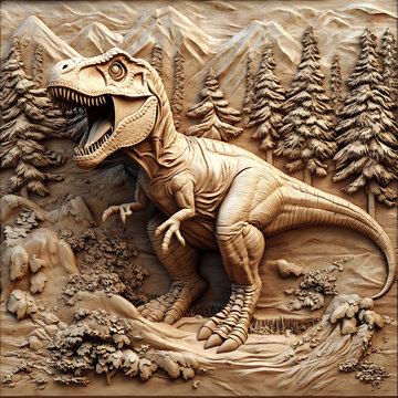 3d Dinosaur Laser Engrave File, 3d illusion, lightburn, laser file png