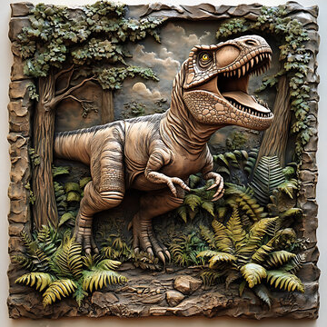 3d Dinosaur Laser Engrave File, 3d illusion, lightburn, laser file png