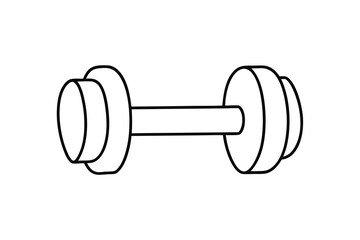 Single line drawing a dumbbell a weight exercise