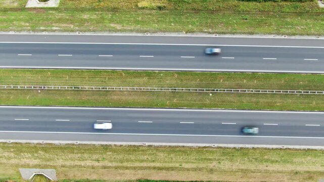 highway road top infrastucture dron flight above