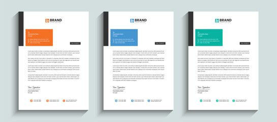 Clean and minimal business letterhead design template. Template design for letterhead, stationery, identity, document, branding, and layout design for your business project