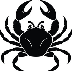 Stylized crab silhouette on white background