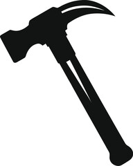 Black hammer silhouette on white background