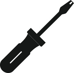 Black screwdriver silhouette on white background