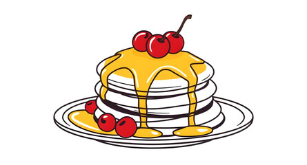 sweet pancakes, pancake breakfast, cartoon breakfast food, pancakes with fruits, pancakes with honey, cartoon stack of pancakes, pancakes with chocolate, funny pancake cartoon, cartoon dessert, pancak