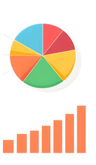 Fototapeta premium business chart, pie diagram, chart illustration, financial chart, marketing pie chart, infographic design, colorful infographic, pie chart design, chart vector, pie chart icon, presentation chart, dat