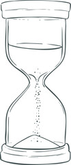 Fototapeta premium Hourglass Line Art Illustration, Sand Timer, Minimal Outline Vector, Time Management Symbol, Countdown Clipart