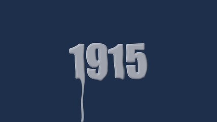 liquid text 1915 animation colorful background. glowing number text background 4k video animation. 1915 animation liquid text transparent background