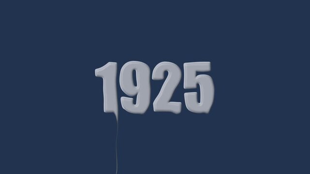 liquid text 1925 animation colorful background. glowing number text background 4k video animation. 1925 animation liquid text transparent background