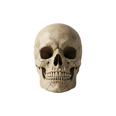 Human Skull Isolated on White Background Perfect for Anatomy Study, Halloween Decoration and Gothic Dark Stock Ideas