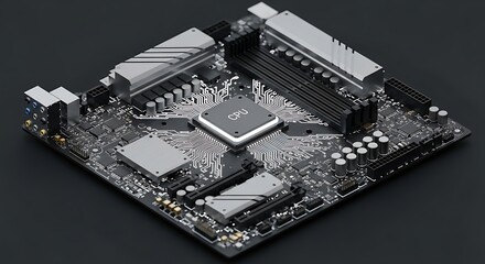 Modern motherboard CPU computer component for gaming tech enthusiasts and digital innovation projects