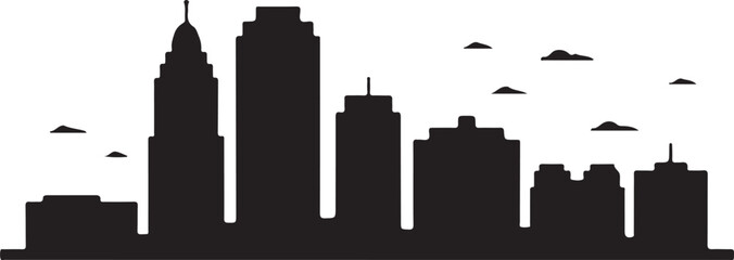 Grand Rapids skyline horizontal banner cityscape vector black on white
