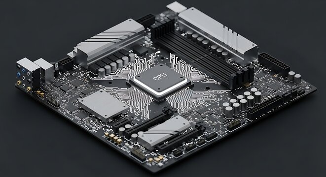 Modern motherboard CPU computer component for gaming tech enthusiasts and digital innovation projects