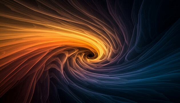 Surreal abstract visualization of time as spiraling layers
