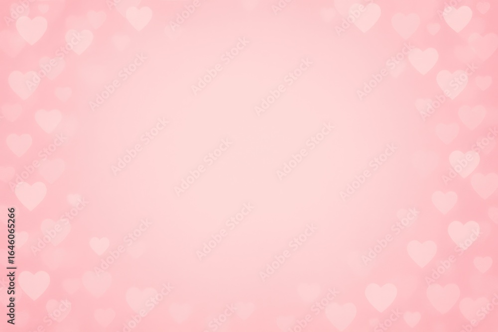 Poster soft pink background with a bokeh effect of faint heart shapes image photo