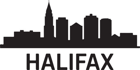 Fototapeta premium Halifax skyline horizontal banner cityscape vector black on white