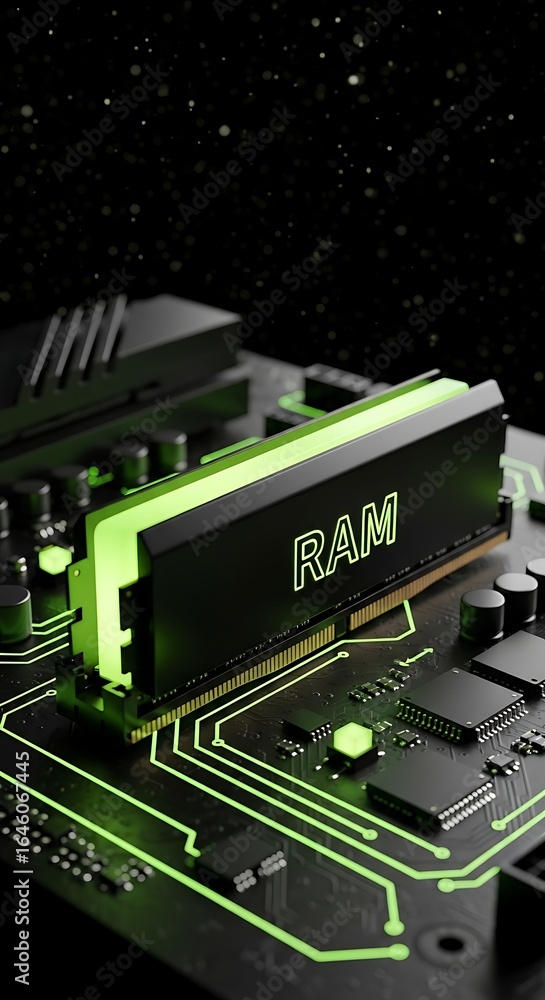 Poster upgrade your system with high performance ram enhanced with vibrant green lighting for maximum speed