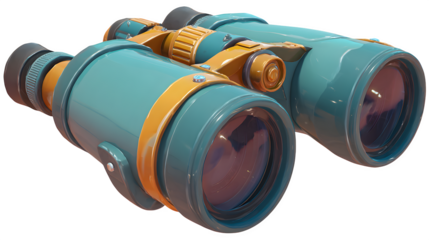 Stylized Binoculars, isolated on transparent background