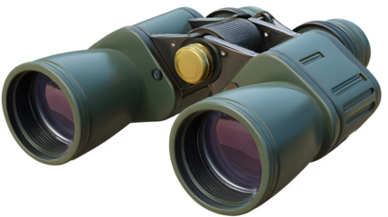 Green Binoculars, isolated on transparent background
