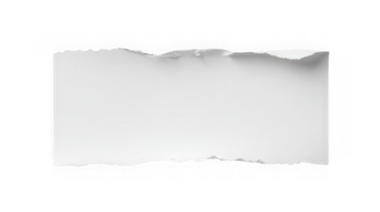 Torn white paper edge isolated on transparent background