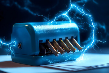 electric motor on a black background