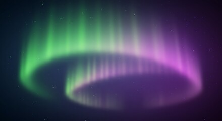 Soft blurred aurora borealis in green and purple hues, cosmic night sky